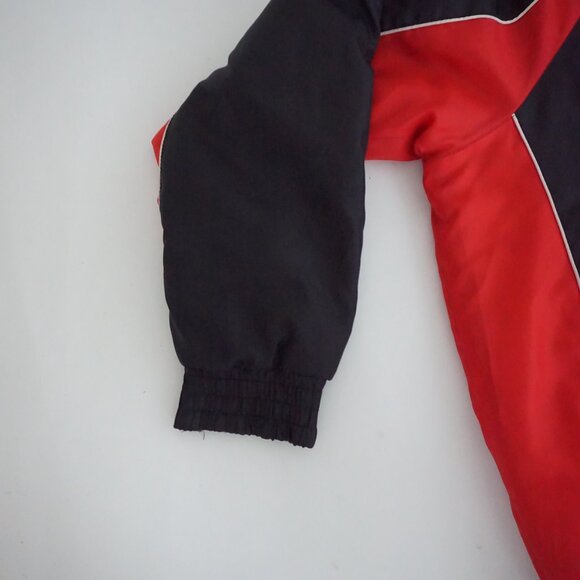 Vintage Starter Calgary Flames Black Red Hooded Jacket NHL Fanwear Sporty 2XL - Picture 7 of 12